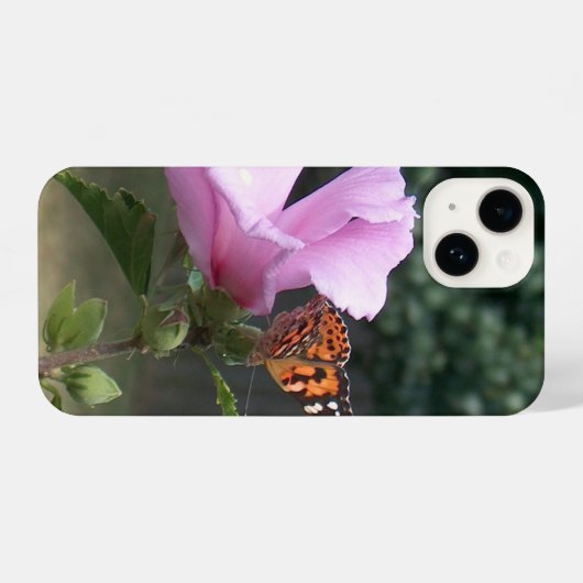 Butterfly on Rose of Sharon iPhone Case iPhone Hülle (Rückseite (Horizontal))