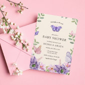 Butterfly on The Way Spring Garden Baby Shower Einladung