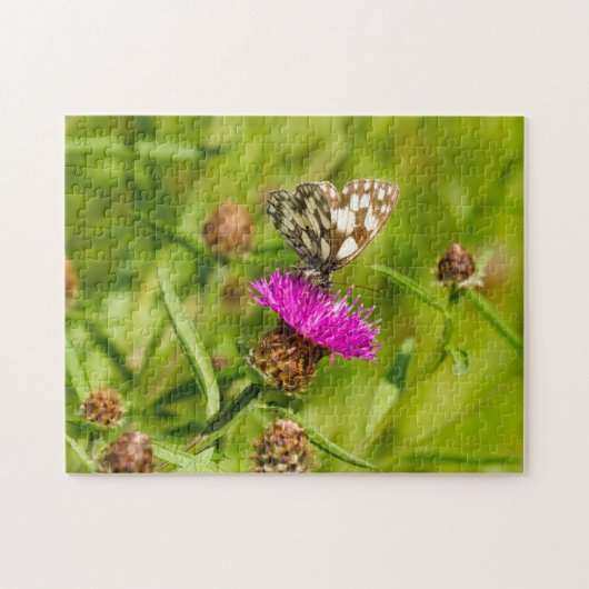 Butterfly On Thistle Jigsaw Puzzle (Horizontal)