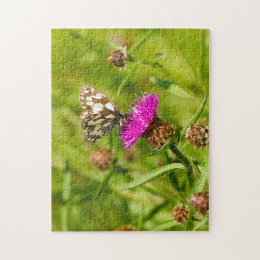Butterfly On Thistle Jigsaw Puzzle (Vertikal)