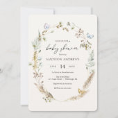 Butterfly on Way Boho Baby Shower Einladung (Vorderseite)