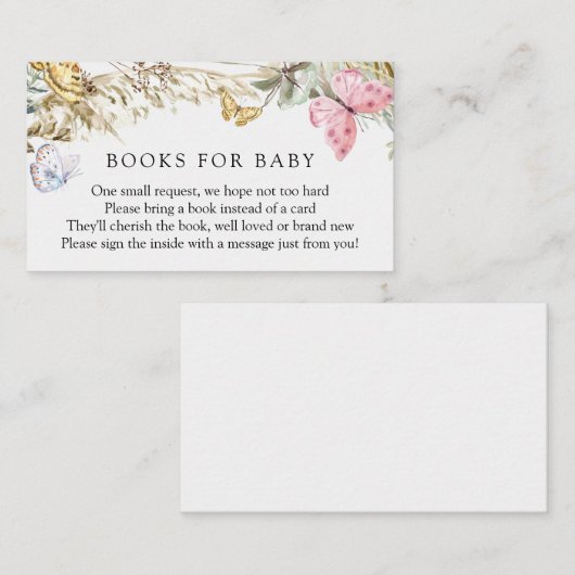 Butterfly on Way Books for Baby Enclosure Begleitkarte (Vorne/Hinten)