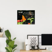 Butterfly on Wildblumen, Scripture Vers on Faith Poster (Heimbüro)