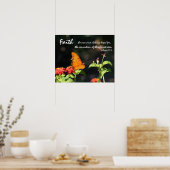 Butterfly on Wildblumen, Scripture Vers on Faith Poster (Küche)