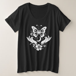 Butterfly Open Hands Celestial Botanischer T - Shi Große Größe T-Shirt