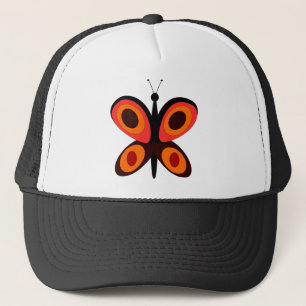 Butterfly Orange Insect Red Wings Garden Bug Truckerkappe