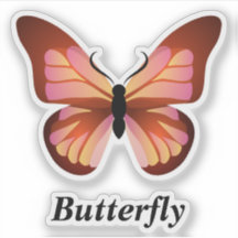 Butterfly Orange Pink Black