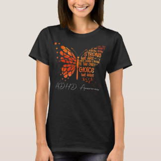 Butterfly Orange Ribbon ADHD Bewusstsein T-Shirt