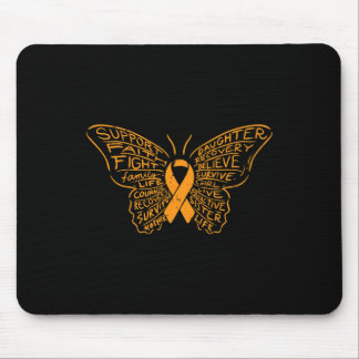 Butterfly Orange Ribbon Cancer Leukämie Bewusstsei Mousepad