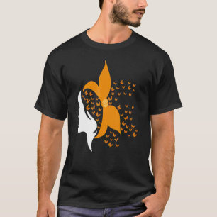 Butterfly Orange Ribbon Multiple Sklerose Awar T-Shirt