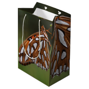 Butterfly Orange und Gepunktet grünes weißes Foto Mittlere Geschenktüte