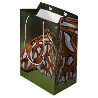 Butterfly Orange und Gepunktet grünes weißes Foto Mittlere Geschenktüte