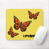 Butterfly Orange Yellow Happy Fly Imaging Wings Mousepad (Mit Mouse)
