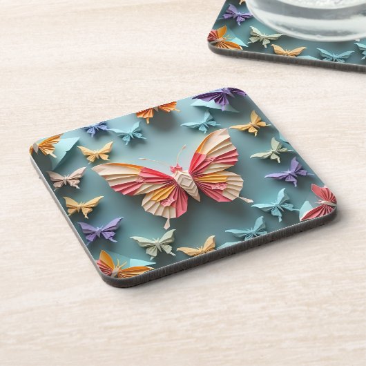 Butterfly Origami Getränkeuntersetzer (Linke Seite)