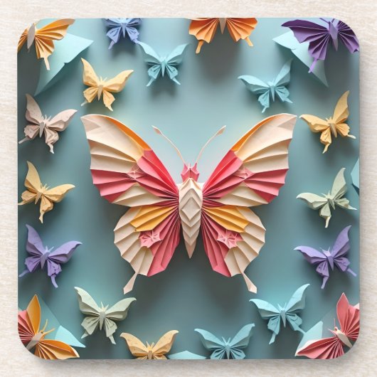Butterfly Origami Getränkeuntersetzer (Vorderseite)