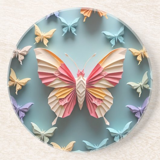Butterfly Origami Getränkeuntersetzer (Vorne)