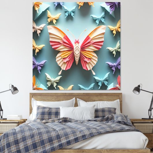 Butterfly Origami Leinwanddruck (Insitu (Schlafzimmer))