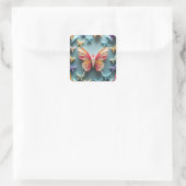 Butterfly Origami Quadratischer Aufkleber (Tasche)
