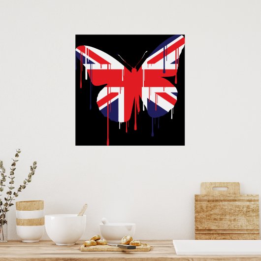 Butterfly Paint Runs Poster (Küche)
