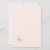 Butterfly Pampas Gras Rosa Mädchen Babydusche Einladung (Rückseite)