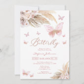 Butterfly Pampass Baby Shower Invitation Einladung (Vorderseite)