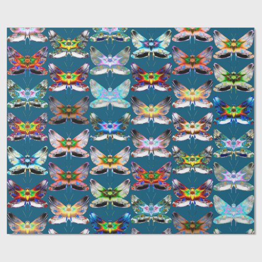 Butterfly Parade Wrapping Paper  A Flight of Color Geschenkpapier (Flach)