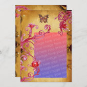 BUTTERFLY PARCHMENT Foto Vorlage braun rot (Vorne/Hinten)