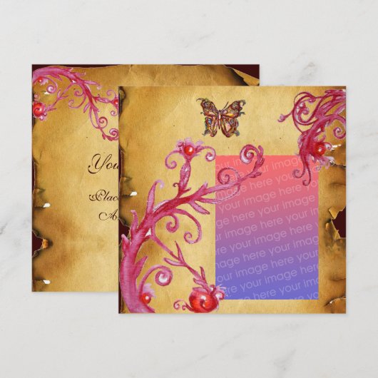 BUTTERFLY PARCHMENT Hochzeitfoto Vorlage (Vorne/Hinten)