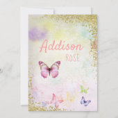 Butterfly Pastel Birthday Einladung (Rückseite)