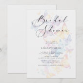 Butterfly Pastel Bridal Shower Invitation Einladung (Vorne/Hinten)