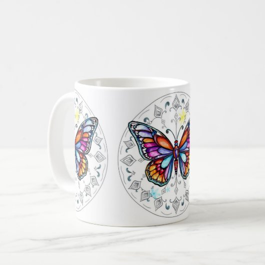 Butterfly Pastel Kaffeetasse (Vorderseite Links)