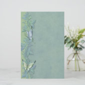 Butterfly Pastell Floral Briefpapier (Stehend Vorderseite)