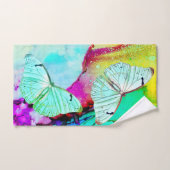 Butterfly Pastelle Abstrakt Moderne Neon Tinte Badhandtuch Set (Handtuch)