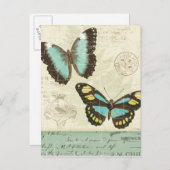 Butterfly Patchwork Postkarte (Vorne/Hinten)