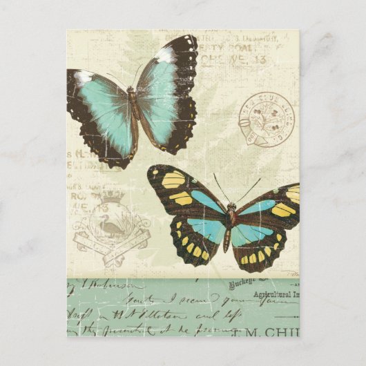 Butterfly Patchwork Postkarte (Vorderseite)