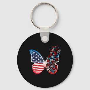 Butterfly Patriotic Peace Signs 4. Juli Us Fla Schlüsselanhänger