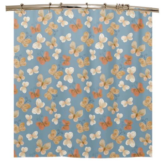 Butterfly Pattern Blau Duschvorhang