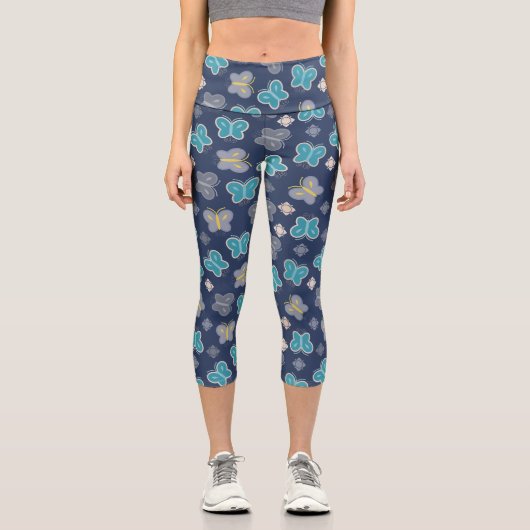 Butterfly Pattern Capri Leggings (Vorderseite)