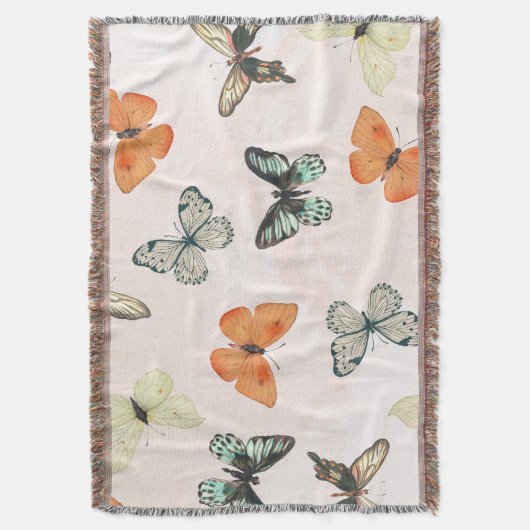Butterfly Pattern Fleece Cotton Throw Blanket Decke (Vorderseite Vertikal)