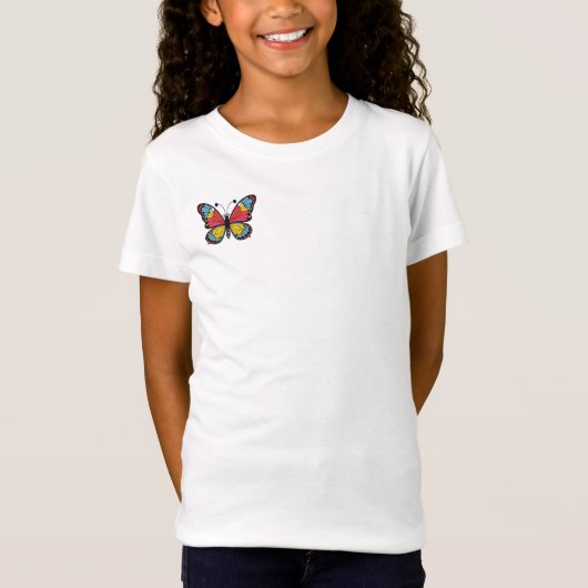Butterfly Pattern Girls T-Shirt (Vorderseite)