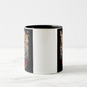 butterfly pattern, kaleidoscope, glass butterfly, zweifarbige tasse (Mittel)