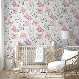 Butterfly Pattern Kinderzimmer Tapete