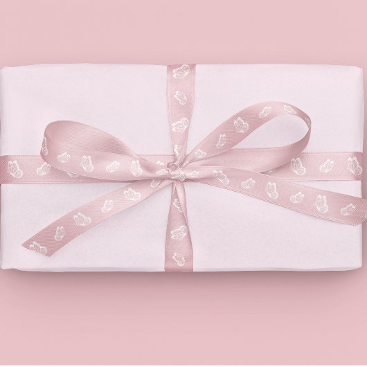 Butterfly Pattern Pink Satinband