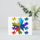 Butterfly Pattern Regenbogen Postkarte (Stehend Vorderseite)