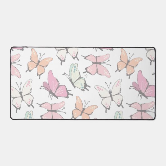 Butterfly Pattern soft colors Schreibtischunterlage (Vorderseite)