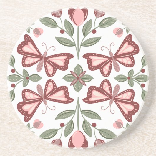 Butterfly Pattern Untersetzer HandGezeichnet (Vorne)