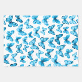 Butterfly Pattern Wasserfarbe Elegantes Hübsches G Geschenkpapier Set (Vorderseite 2)