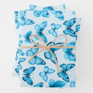 Butterfly Pattern Wasserfarbe Elegantes Hübsches G Geschenkpapier Set