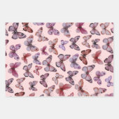 Butterfly Pattern Wasserfarbe Elegantes Hübsches G Geschenkpapier Set (Vorderseite 2)