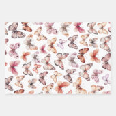 Butterfly Pattern Wasserfarbe Elegantes Hübsches G Geschenkpapier Set (Vorderseite 2)